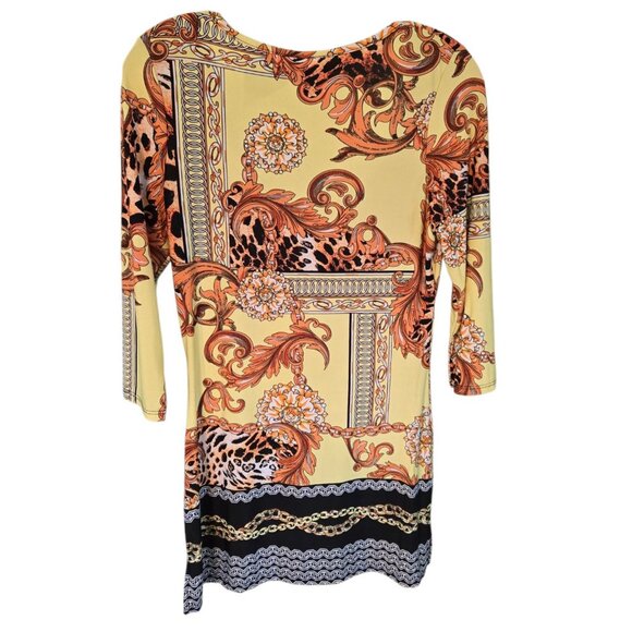 Dots Scoop Neck Bodycon Dress 3/4 Sleeve - Picture 2 of 7